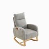 [Video] Welike 27.6"W Modern Accent High Backrest Living Room Lounge Arm Rocking Chair, Two Side Pocket(W83453336)