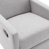 Modern Upholstered Rocker Nursery Chair Plush Seating Glider Swivel Recliner Chair, Gray