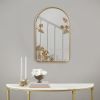 Arched Metal Floral Wall Mirror