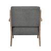 Modern Tufted Back Accent Chair 1pc Dark Gray Upholstery Antique Finish Solid Rubberwood Unique Design Furniture