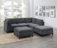 Modular Living Room Furniture Armless Chair Ash Chenille Fabric 1pc Cushion Armless Chair Couch.