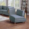 Living Room Furniture Armless Chair Steel Color Dorris Fabric 1pc Cushion Armless Chair Wooden Deco