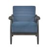 Casual Transitional Accent Chair 1pc Blue Fabric Upholstery Dark Gray Frame Solid Wood Living Room Furniture