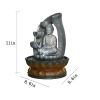 11inches Buddha Fountain Fengshui Indoor Tabletop Decorative Waterfall Kit with Submersible Pump for Office and Home Decor