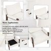 Mid-Century Modern Velvet Accent Chair,Leisure Chair with Solid Wood and Thick Seat Cushion for Living Room,Bedroom,Studio,White