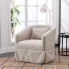 360-degree Swivel Accent Armchair Linen Blend Beige