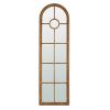 24x79" Half-Round Elongated Mirror with Decorative Window Look Classic Architecture Style Solid Fir Wood Interior Decor