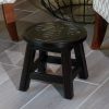 Carved Wooden Step Stool, Queen Bee, Espresso