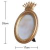 Oval Shape 5x7 Picture Frame Golden Crown Resin Photo Frame Vintage Photo Frame Decorative Display Picture Frame