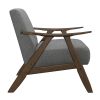 Modern Home Furniture Gray Fabric Upholstered 1pc Accent Chair Walnut Finish Wood Cushion Back and Seat Furniture