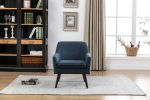 Casual Living Room Accent Chair and Side Table w Storage Blue Color Comfortable Contemporary Living Room Furniture