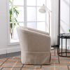 360-degree Swivel Accent Armchair Linen Blend Beige