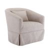 360-degree Swivel Accent Armchair Linen Blend Beige