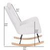 Teddy Upholstered Nursery Rocking Chair for Living Room Bedroom(WHITE Teddy)